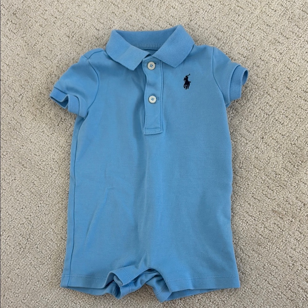 Ralph Lauren Blue Baby Romper